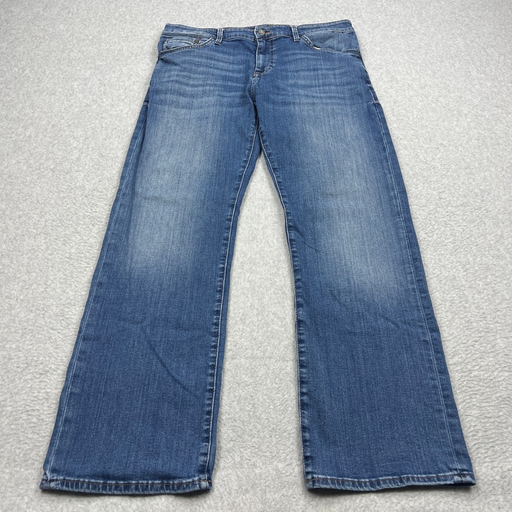 Mavi Josh Bootcut Jeans Men's 34x32 Blue Whiskering  Fade Stretch Denim Pants